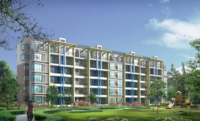 city residential garden villa office building design - 499 3D Model .c4d .max .obj .3ds .fbx .stl .blend 