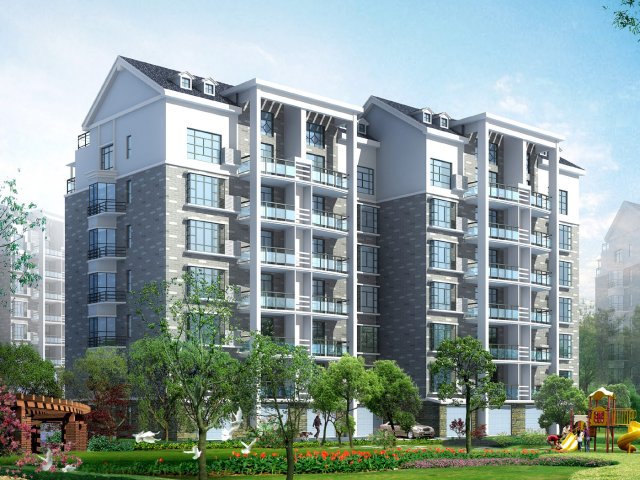city residential garden villa office building design - 505 3D मॉडल .c4d .max .obj .3ds .fbx .stl .blend 