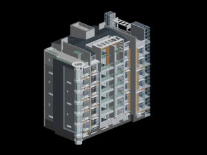 conception d'immeuble de bureaux de villa de jardin r&eacute;sidentiel de ville - 510 Modèle 3D
