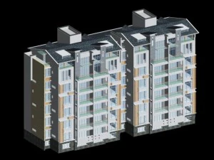 city residential garden villa office building design - 516 3D Model