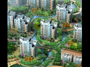 city residential garden villa office building design - 517 3D Модель
