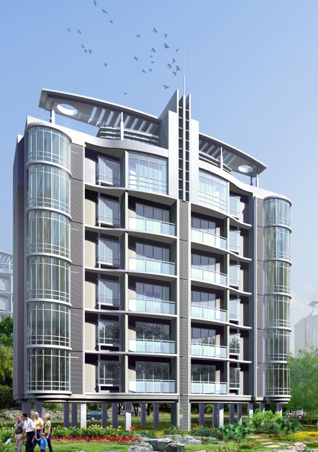city residential garden villa office building design - 522 3D 모델 .c4d .max .obj .3ds .fbx .stl .blend 