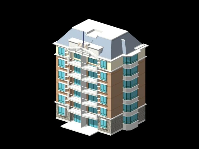 city residential garden villa office building design - 523 3D Model .c4d .max .obj .3ds .fbx .stl .blend 