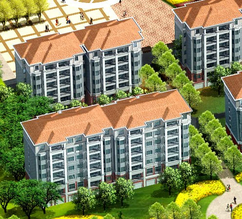 city residential garden villa office building design - 527 3D Model .c4d .max .obj .3ds .fbx .stl .blend 