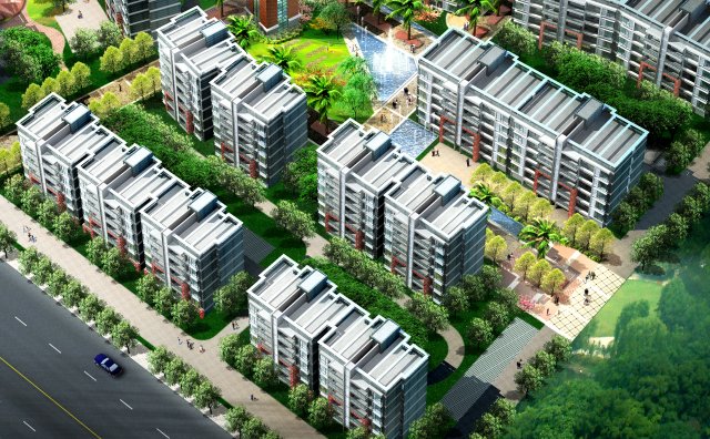 city residential garden villa office building design - 529 3D 모델 .c4d .max .obj .3ds .fbx .stl .blend 