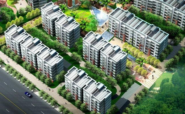 city residential garden villa office building design - 529 3D Model .c4d .max .obj .3ds .fbx .stl .blend 