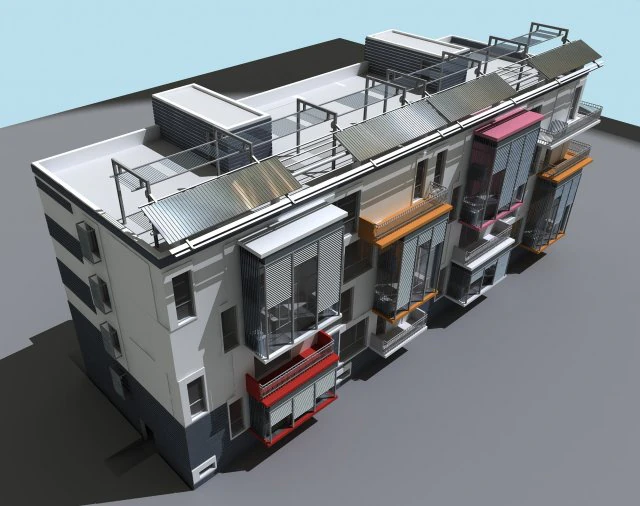 city residential garden villa office building design - 530 3D Model .c4d .max .obj .3ds .fbx .stl .blend 