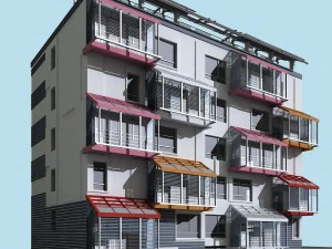 conception d'immeuble de bureaux de villa de jardin r&eacute;sidentiel de ville - 532 Modèle 3D