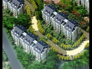 city residential garden villa office building design - 536 3D 모델