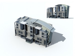 city residential garden villa office building design - 542 Model 3D