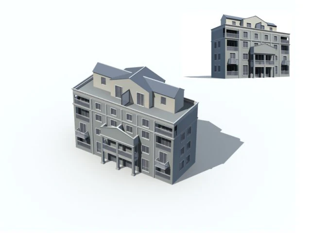 city residential garden villa office building design - 551 3D Model .c4d .max .obj .3ds .fbx .stl .blend 