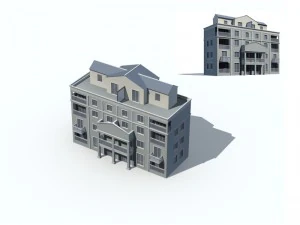 dise&ntilde;o de edificio de oficinas de villa con jard&iacute;n residencial de la ciudad - 551 Modelo 3D
