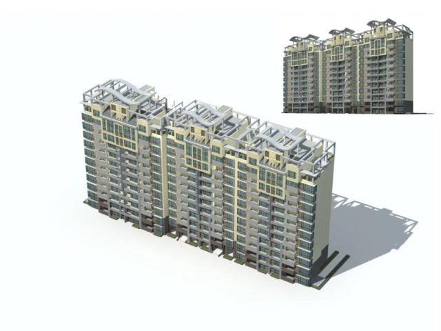 city residential garden villa office building design - 552 3D Model .c4d .max .obj .3ds .fbx .stl .blend 