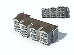 dise&ntilde;o de edificio de oficinas de villa con jard&iacute;n residencial de la ciudad - 555 Modelo 3D