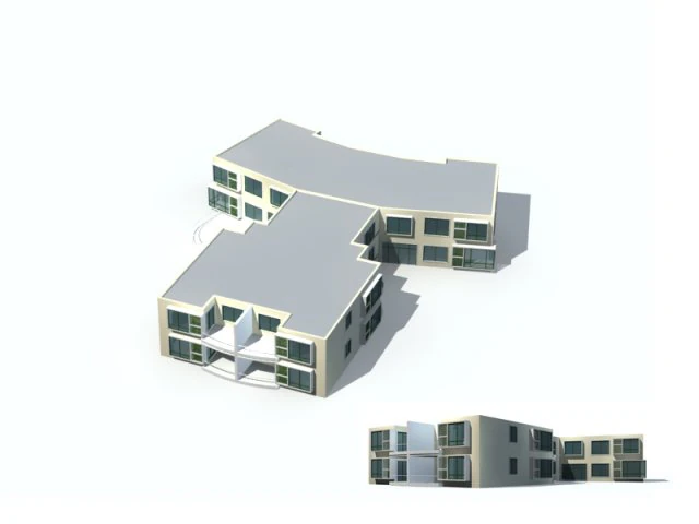 city residential garden villa office building design - 557 3D Model .c4d .max .obj .3ds .fbx .stl .blend 