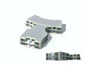 projeto de edif&iacute;cio de escrit&oacute;rios de vila de jardim residencial de cidade - 557 Modelo 3D
