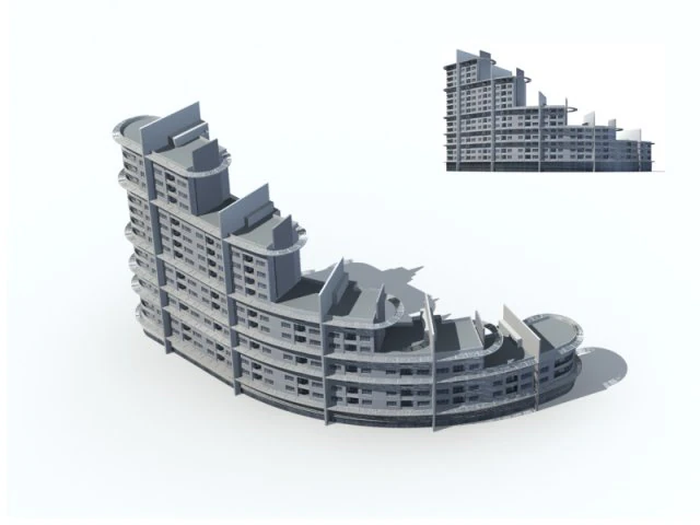 city residential garden villa office building design - 559 3D Model .c4d .max .obj .3ds .fbx .stl .blend 