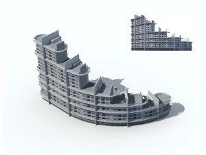 city residential garden villa office building design - 559 3D Model