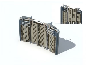 city residential garden villa office building design - 564 3D Model