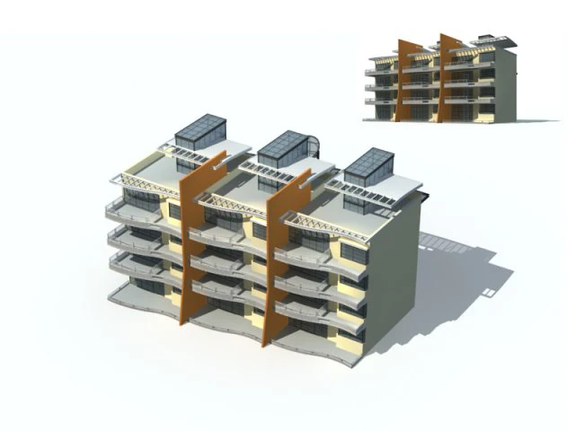 city residential garden villa office building design - 565 3D Model .c4d .max .obj .3ds .fbx .stl .blend