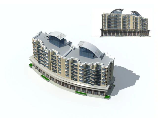 city residential garden villa office building design - 570 3D Model .c4d .max .obj .3ds .fbx .stl .blend