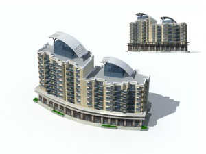 city residential garden villa office building design - 572 3D-Modell