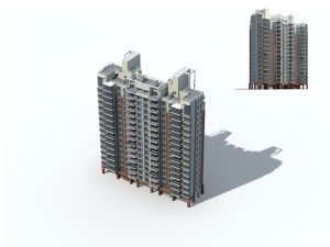 city residential garden villa office building design - 573 3D 모델