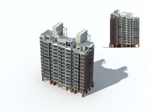 projeto de edifício de escritórios de vila de jardim residencial de cidade - 575 Modelo 3D