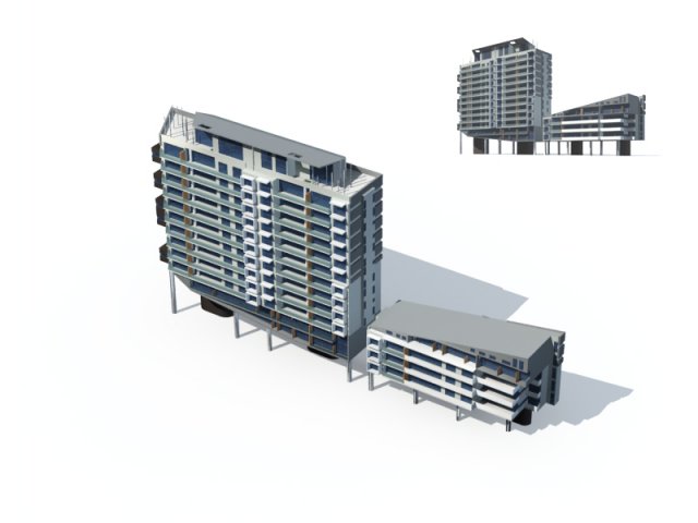 city residential garden villa office building design - 578 Modelo 3D .c4d .max .obj .3ds .fbx .stl .blend 