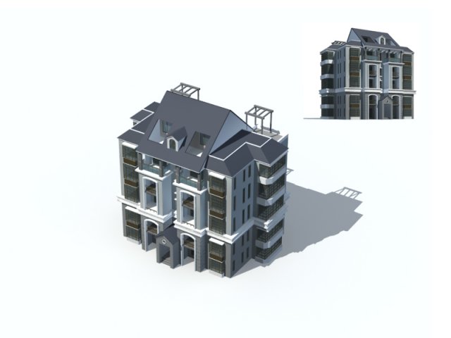 city residential garden villa office building design - 581 3D मॉडल .c4d .max .obj .3ds .fbx .stl .blend 