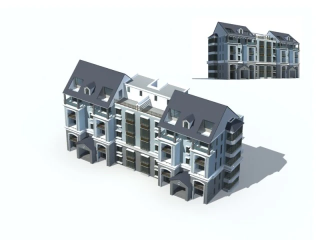 city residential garden villa office building design - 584 3D Model .c4d .max .obj .3ds .fbx .stl .blend