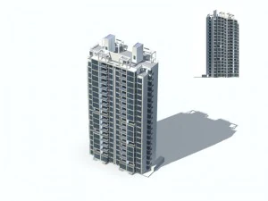 projeto de edifício de escritórios de vila de jardim residencial de cidade - 587 Modelo 3D