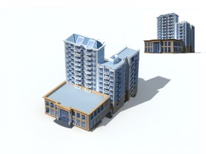 city residential garden villa office building design - 589 3D Model