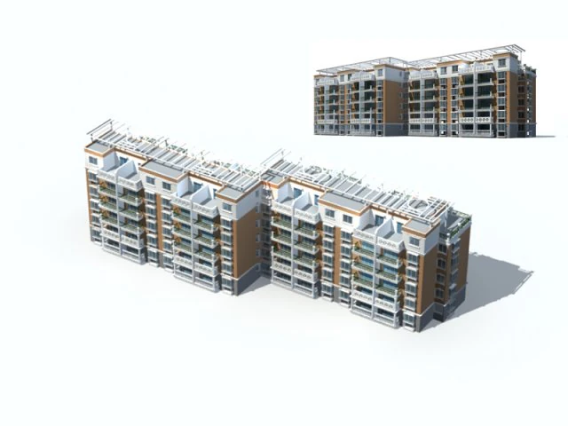 city residential garden villa office building design - 591 3D Model .c4d .max .obj .3ds .fbx .stl .blend 
