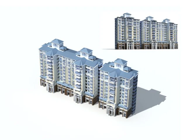 city residential garden villa office building design - 592 3D Model .c4d .max .obj .3ds .fbx .stl .blend 