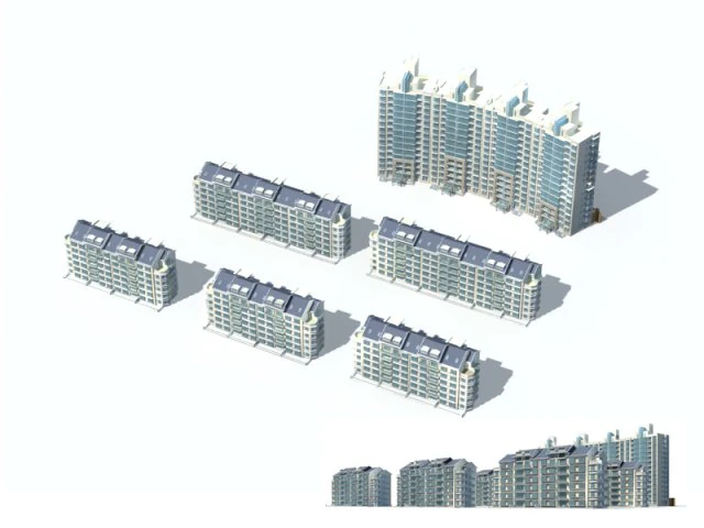 city residential garden villa office building design - 593 3D Model .c4d .max .obj .3ds .fbx .stl .blend 