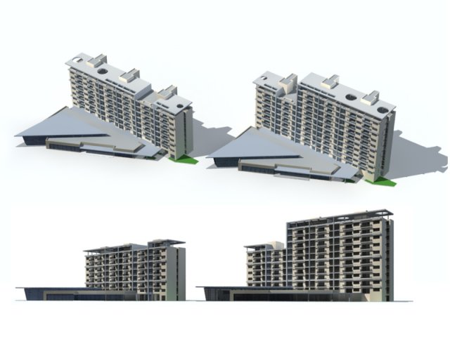 city residential garden villa office building design - 598 3Dモデル .c4d .max .obj .3ds .fbx .stl .blend 