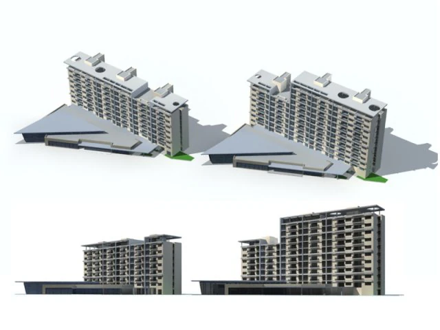 city residential garden villa office building design - 598 3D Model .c4d .max .obj .3ds .fbx .stl .blend 