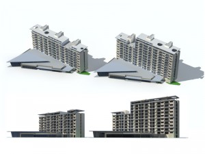 city residential garden villa office building design - 598 3D Model