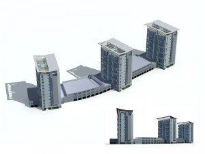 city residential garden villa office building design - 599 3D Model