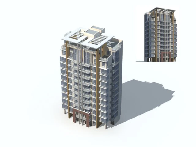city residential garden villa office building design - 600 3D Model .c4d .max .obj .3ds .fbx .stl .blend 