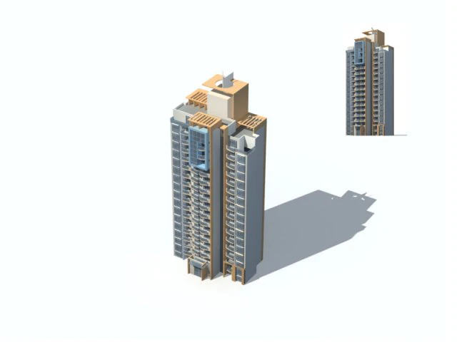 city residential garden villa office building design - 601 3D Model .c4d .max .obj .3ds .fbx .stl .blend