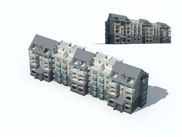 city residential garden villa office building design - 603 3D Model .c4d .max .obj .3ds .fbx .stl .blend 