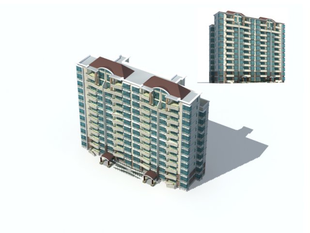 city residential garden villa office building design - 609 3D Model .c4d .max .obj .3ds .fbx .stl .blend 