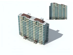 projeto de edifício de escritórios de vila de jardim residencial de cidade - 609 Modelo 3D