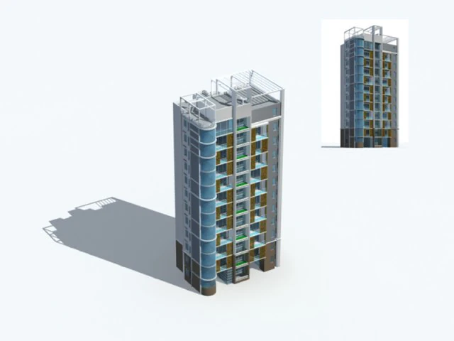 city residential garden villa office building design - 610 3D Model .c4d .max .obj .3ds .fbx .stl .blend