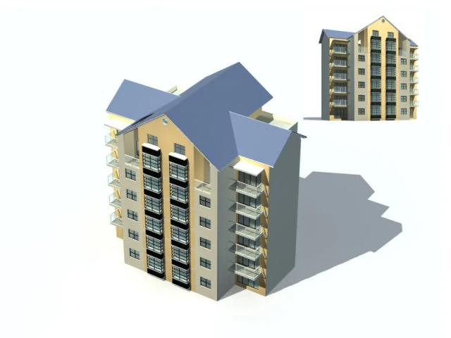 city residential garden villa office building design - 611 3D Model .c4d .max .obj .3ds .fbx .stl .blend 