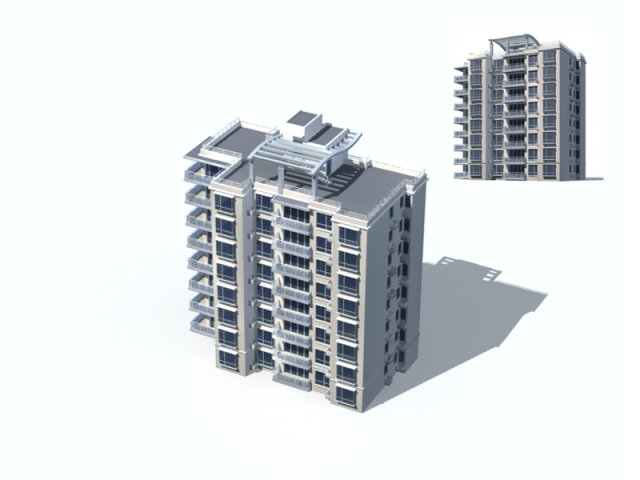 city residential garden villa office building design - 621 3D Model .c4d .max .obj .3ds .fbx .stl .blend 
