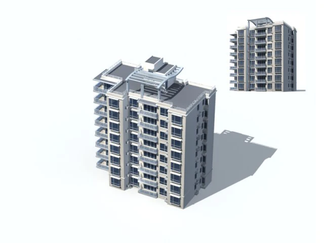 city residential garden villa office building design - 621 3D Model .c4d .max .obj .3ds .fbx .stl .blend 