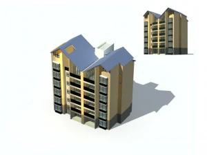 dise&ntilde;o de edificio de oficinas de villa con jard&iacute;n residencial de la ciudad - 623 Modelo 3D